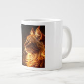 Flammende Katze Jumbo-Tasse (Vorderseite Rechts)