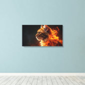 Flammende Katze Leinwanddruck (Insitu (Holzboden))