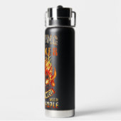 Flammende Schädel & LKW-Fahrer-Warn-Design Trinkflasche (Hinten)