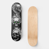 Flammende Schädel Personalisiert Skateboard (Vorderseite)