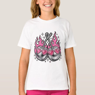 Flammende Silberkirschen - Chromkirsche in Flammen T-Shirt