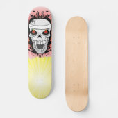 Flammende Skateboard für den Schädel. (Vorderseite)