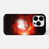 Flammender Baseball iPhone Hülle (Rückseite (Horizontal))