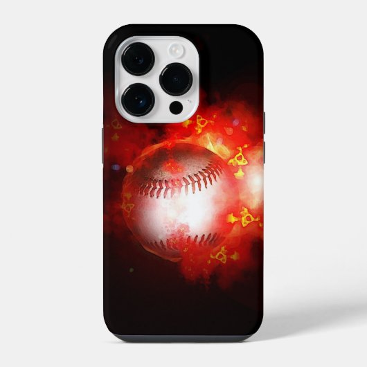 Flammender Baseball iPhone Hülle (Rückseite)