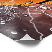 Flammender Basketball Poster (Ecke)