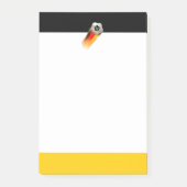 Flammender deutscher Fußballball auf Fahne Post-it Klebezettel (Vorderseite)