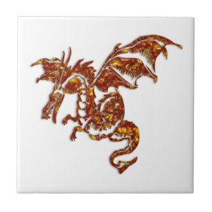Flammender Drache Fliese