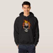 Flammender Feuerschädel Hoodie (Vorne ganz)
