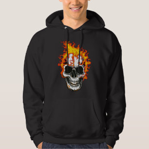 Flammender Feuerschädel Hoodie