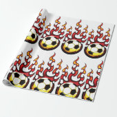 Flammender Fußball-Hot-Fire-Sport Geschenkpapier (Ungerollt)