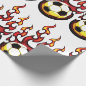 Flammender Fußball-Hot-Fire-Sport Geschenkpapier (Ecke)