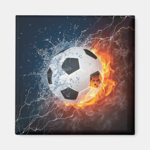 Flammender Fußball-Wurfkissen Magnet