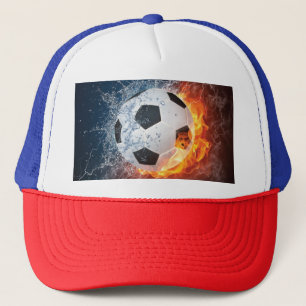 Flammender Fußball-Wurfkissen Truckerkappe