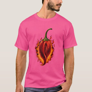 Flammender Hot Chili Spicy Pepper Food Spice Chill T-Shirt