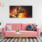 Flammender Hund Leinwanddruck (Insitu (Wohnzimmer))