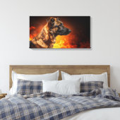 Flammender Hund Leinwanddruck (Insitu (Schlafzimmer))