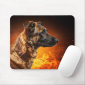 Flammender Hund Mousepad (Mit Mouse)