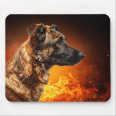 Flammender Hund Mousepad (Vorne)