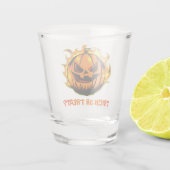 Flammender Jack-O'-Lantern Süßes oder Saures? –Hal Schnapsglas (Rückseite)