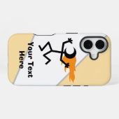 Flammender Kopf-Strichmännchen iPhone 16 Hülle (Rückseite (Horizontal))