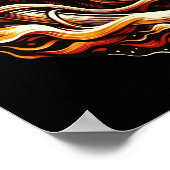 Flammender Löwe im Ring of Fire Flammen Astrologie Poster (Ecke)