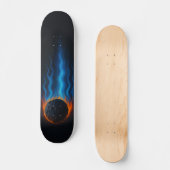 Flammender Meteor Skateboard (Vorderseite)
