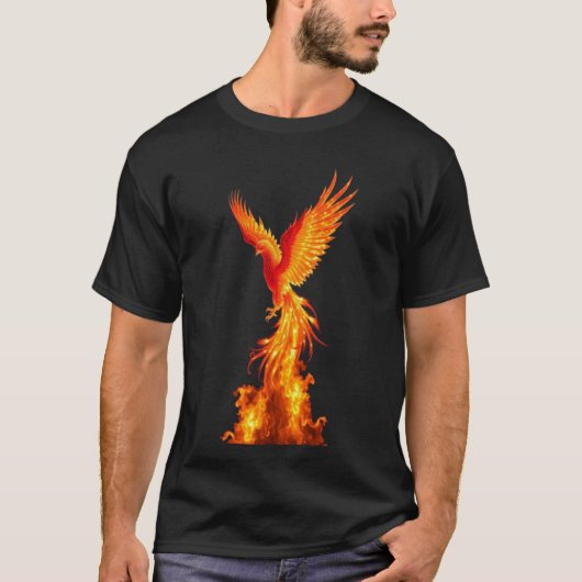 Flammender Phönix Aufstieg T-Shirt (Vorderseite)