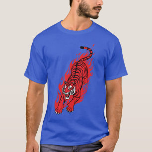 Flammender Roter Tiger – Wildes Feuer-Biest T-Shir T-Shirt