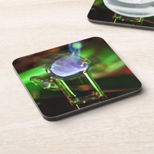 Flammender Sambuca Korken-Untersetzer Untersetzer (Linke Seite)