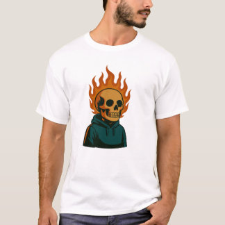 Flammender Schädel T-Shirt