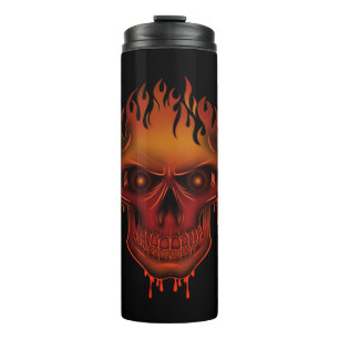 Flammender schmelzender Totenkopf-Gothic-Reise-Tri Thermosbecher