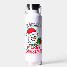 Flammender Schneemann Weihnachts Isolierter Feiert Trinkflasche