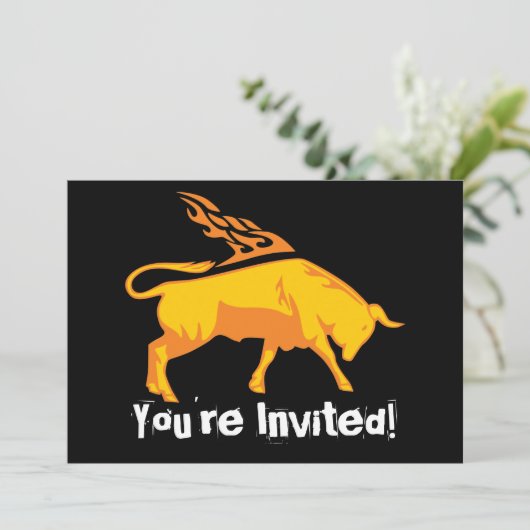 Flammender Stier #7 Einladung (Stehend Vorderseite)