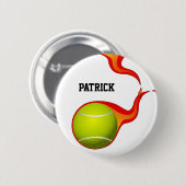 flammender Tennisball Button (Vorne & Hinten)