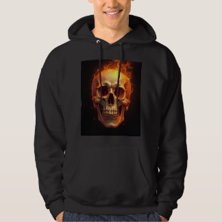 flammender Totenkopf-Druck Hoodie
