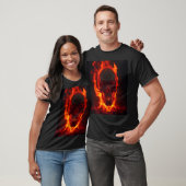 Flammender Totenkopf Feuer T-Shirt (Unisex)