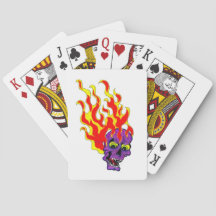 Flammender Totenkopf Klassische Spielkarten
