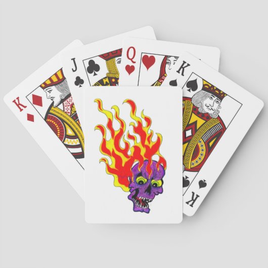 Flammender Totenkopf Klassische Spielkarten (Rückseite)