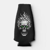 Flammender Totenkopf Personalisiert Flaschenkühler (Vorderseite)