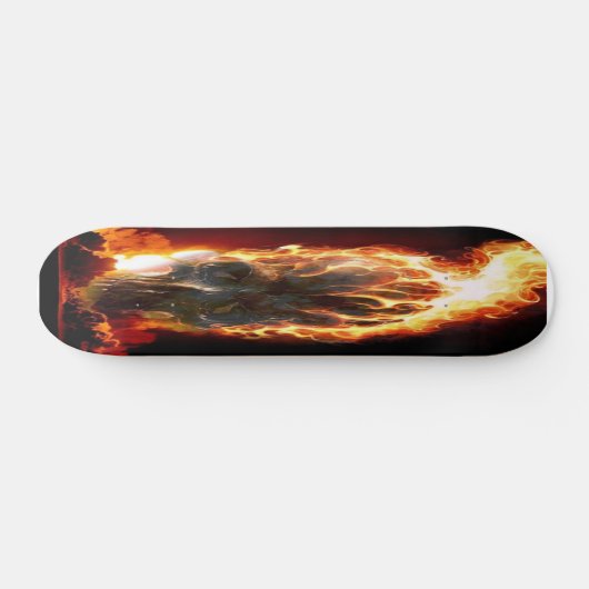 Flammender-Totenkopf-Skateboard Skateboard (Horizontal)