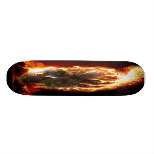 Flammender-Totenkopf-Skateboard Skateboardbrett