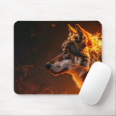 Flammender Wolf Mousepad (Mit Mouse)