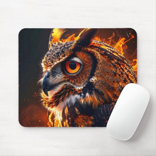 Flammender Wolf Mousepad (Mit Mouse)
