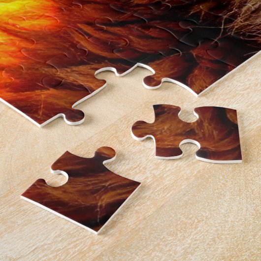 Flammender Wolf Puzzle (Seite)