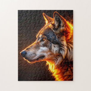 Flammender Wolf Puzzle