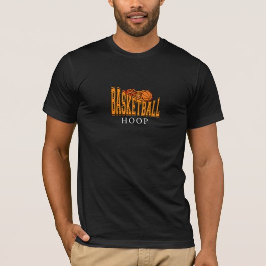 Flammendes Basketball-Typografie-Design T-Shirt (Vorderseite)
