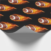 Flammendes Fußball-Wrapping-Papier Geschenkpapier (Ecke)
