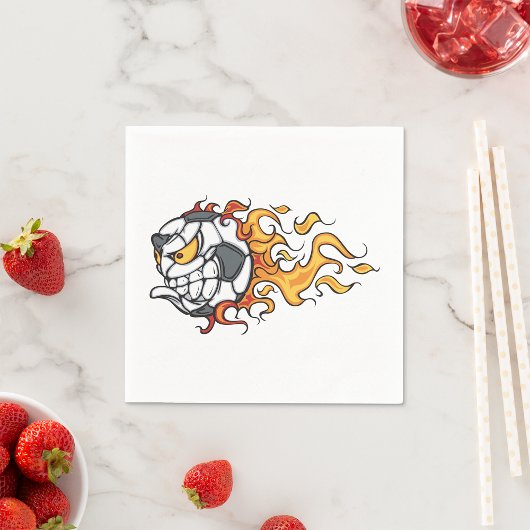 Flammendes Fußballball-Papier Napkins Serviette
