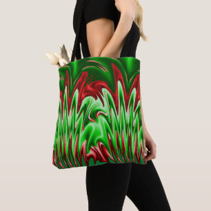 Flammendes grünes und rotes Design Tasche