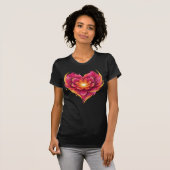 Flammendes Herz Der Liebe Blüht T-Shirt (Vorne ganz)